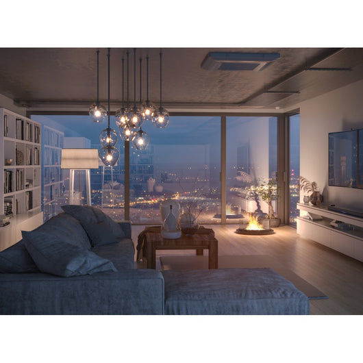 Camino a Bioetanolo da appoggio Inround - Biocamino nero da terra con canna fumaria d.95cm