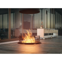 Camino a Bioetanolo da appoggio Inround - Biocamino nero da terra con canna fumaria d.95cm