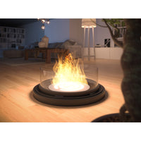 Camino a Bioetanolo da appoggio Inround - Biocamino nero da terra con canna fumaria d.95cm