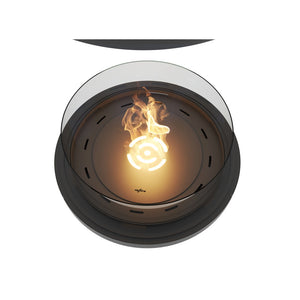 Camino a Bioetanolo da appoggio Inround - Biocamino nero da terra con canna fumaria d.95cm