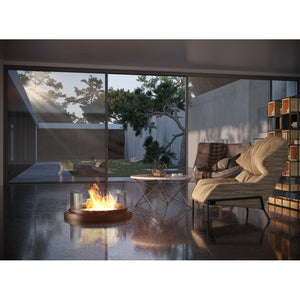 Camino a Bioetanolo da appoggio Inround - Biocamino nero da terra con canna fumaria d.95cm