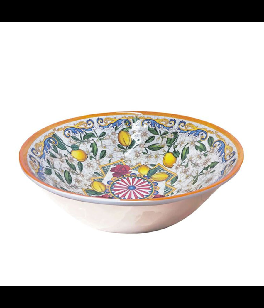 Insalatiera Ciotola Tonda Carretto Siciliano Centro Tavola Decorazione Diam.21cm         