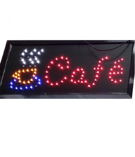 Insegna Led Luminosa Dinamica Con Scritta "cafe' " E Tazza Fumante         