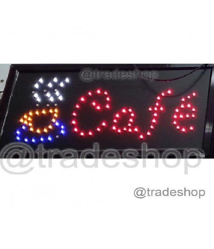 Insegna Led Luminosa Dinamica Con Scritta "cafe' " E Tazza Fumante         