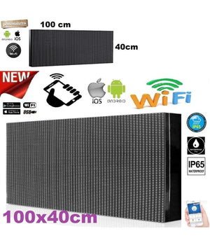 Trade Shop - Insegna Luminosa A Led Wifi Per Esterno Ip65 Testo Scorrevole Bianca 100x40cm -