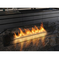 Camino a Bioetanolo da Incasso o appoggio Insert Black 1000 - Biocamino nero sottile con due vetri, Serbatoio 2l - 100cm