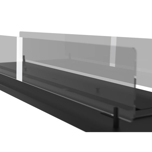 Camino a Bioetanolo da Incasso o appoggio Insert Black 1200 - Biocamino nero sottile con due vetri, Serbatoio 3l - 120cm