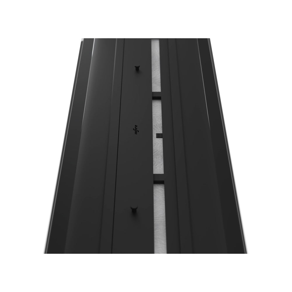 Camino a Bioetanolo da Incasso o appoggio Insert Black 1200 - Biocamino nero sottile con due vetri, Serbatoio 3l - 120cm