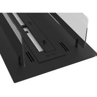 Camino a Bioetanolo da Incasso o appoggio Insert Black 600 - Biocamino nero sottile con due vetri, Serbatoio 1l - 60cm