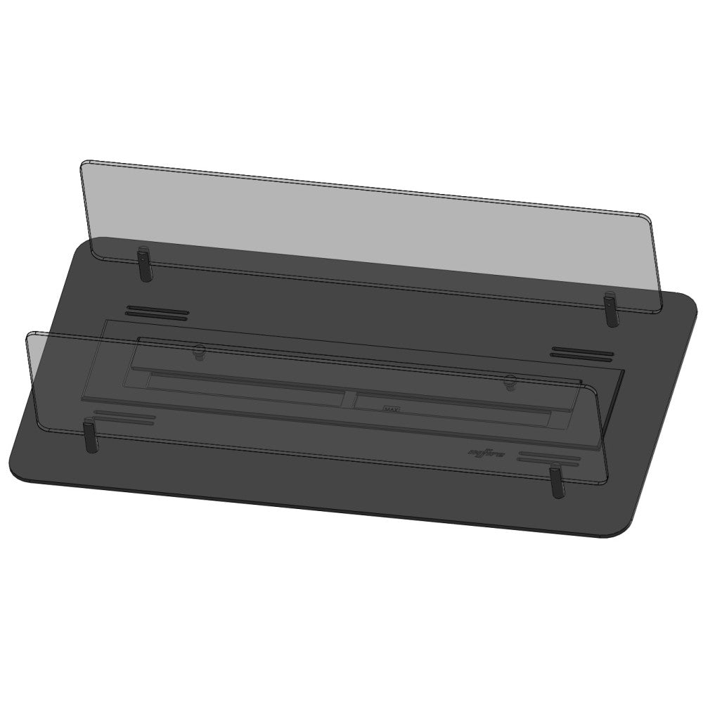 Camino a Bioetanolo da Incasso o appoggio Insert Black 600 - Biocamino nero sottile con due vetri, Serbatoio 1l - 60cm