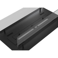 Camino a Bioetanolo da Incasso o appoggio Insert Black 600 - Biocamino nero sottile con due vetri, Serbatoio 1l - 60cm