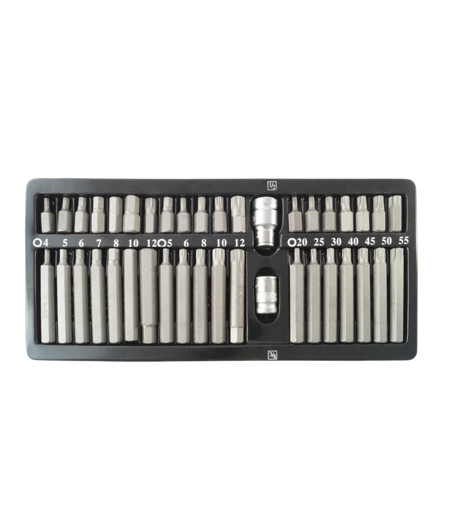 Inserti Chiavi Bussole Chiavi Torx Hex 1/2" 3/8" Kit Set Professionale 40 Pz         