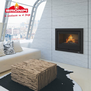Inserto Camino Doppia Combustione 611x581 Bronpi Paris-55 Refrattario 9.5 KW