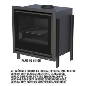 Inserto Camino Doppia Combustione 611x581 Bronpi Paris-55 Refrattario 9.5 KW