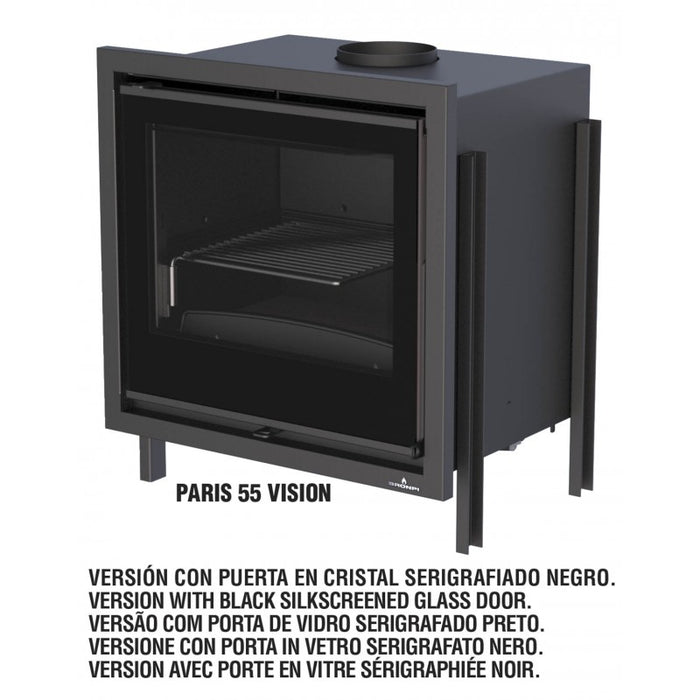 Inserto Camino Doppia Combustione 611x581 Bronpi Paris-55 Refrattario 9.5 KW