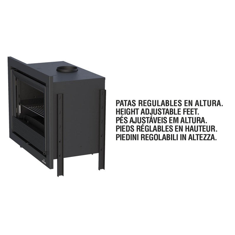 Inserto Camino Doppia Combustione 611x581 Bronpi Paris-55 Refrattario 9.5 KW