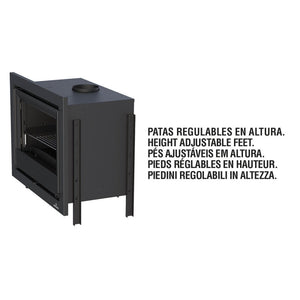 Inserto Camino Doppia Combustione 611x581 Bronpi Paris-55 Refrattario 9.5 KW