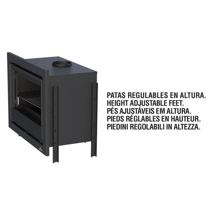 Inserto Camino Doppia Combustione 611x581 Bronpi Paris-55 Refrattario 9.5 KW