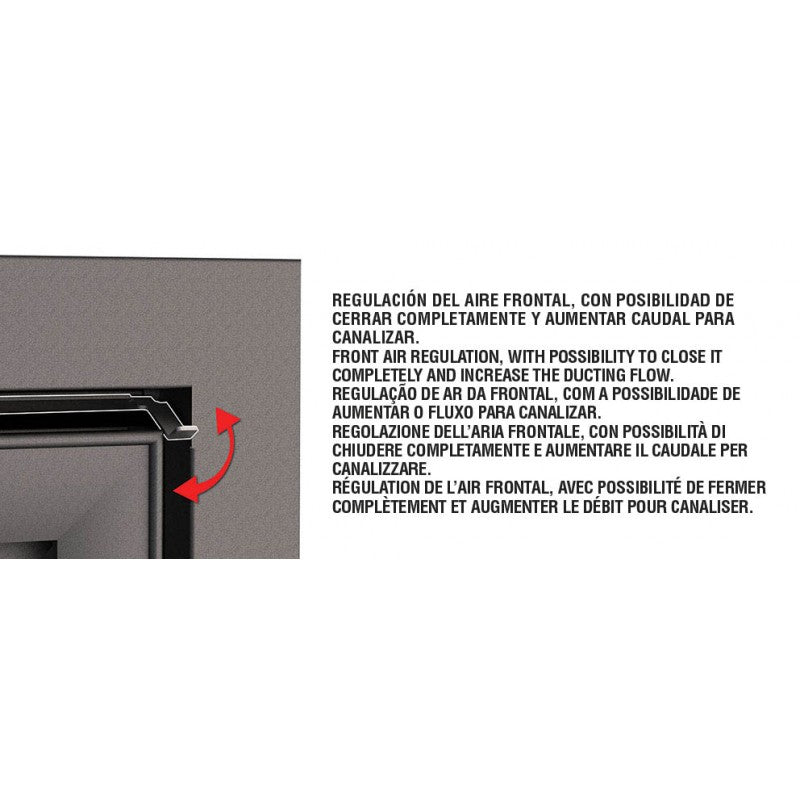 Inserto Camino Doppia Combustione 611x581 Bronpi Paris-55 Refrattario 9.5 KW