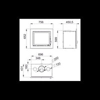Inserto Camino Doppia Combustione 756x652 Bronpi Florida Refrattario 14 KW