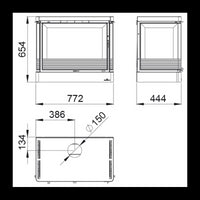 Inserto Camino Doppia Combustione 772x654 Bronpi Versalles-C 13 KW