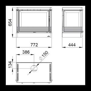 Inserto Camino Doppia Combustione 772x654 Bronpi Versalles-C 13 KW
