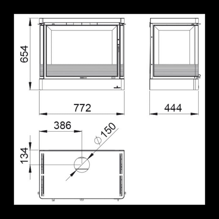 Inserto Camino Doppia Combustione 772x654 Bronpi Versalles-C 13 KW