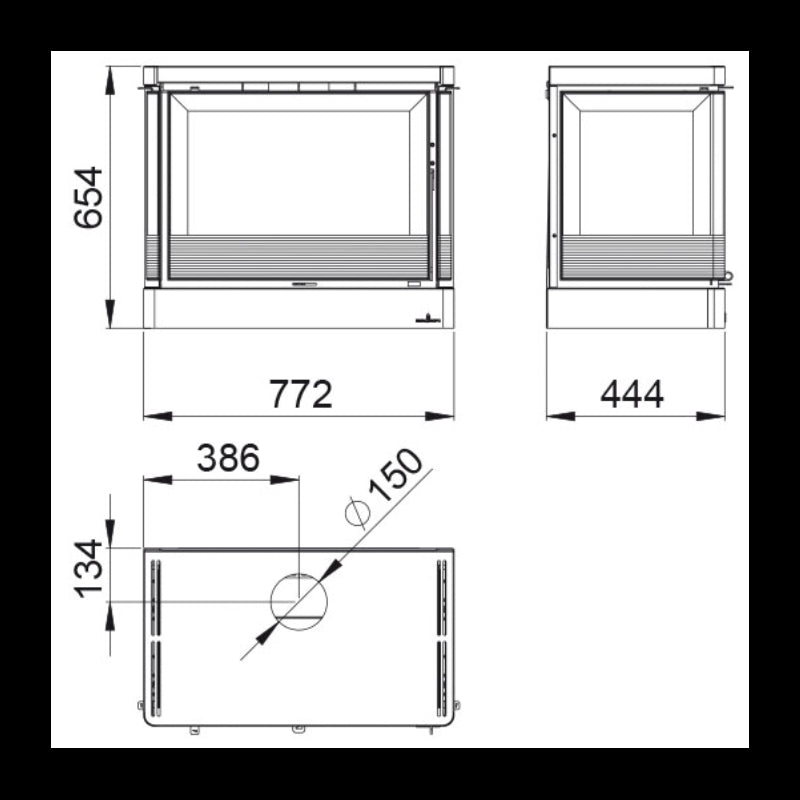 Inserto Camino Doppia Combustione 772x654 Bronpi Versalles-C 13 KW