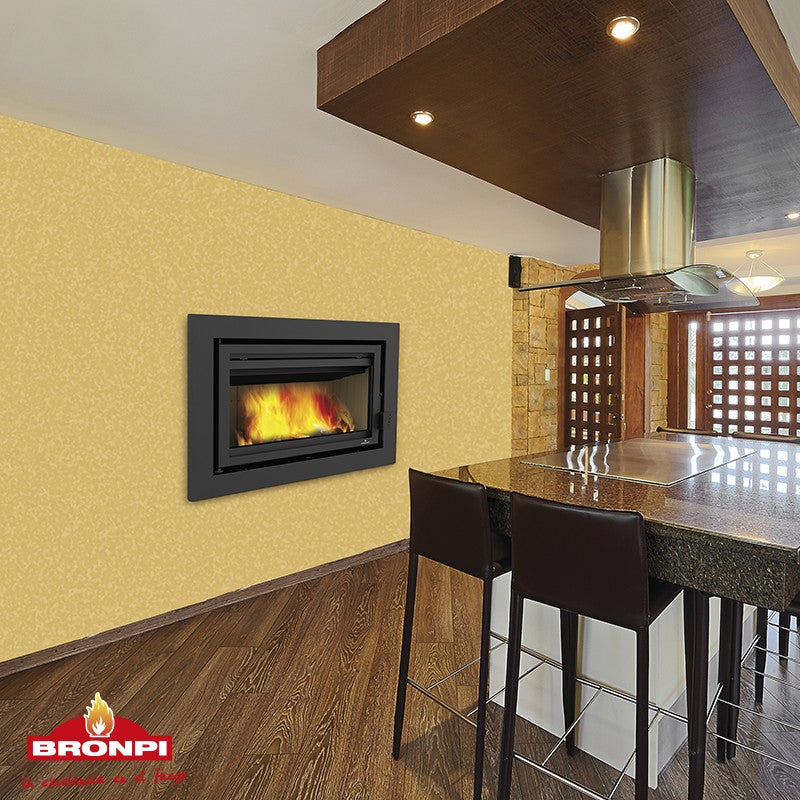 Inserto Camino Doppia Combustione 980x650 Bronpi Florida-P Refrattario 14 KW