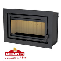 Inserto Camino Doppia Combustione 980x650 Bronpi Florida-P Refrattario 14 KW