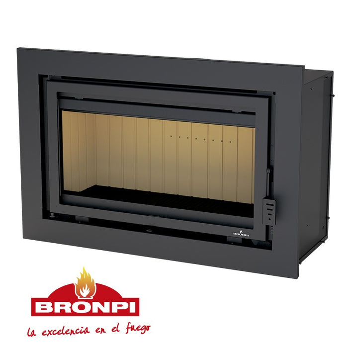 Inserto Camino Doppia Combustione 980x650 Bronpi Florida-P Refrattario 14 KW