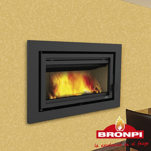 Inserto Camino Doppia Combustione 980x650 Bronpi Florida-P Refrattario 14 KW