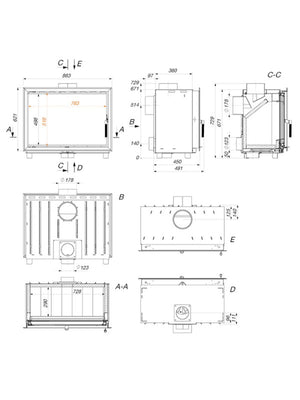 Inserto per camino a cassetta - Into 80х62 ECO