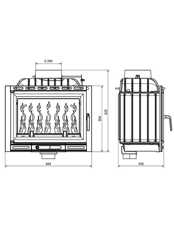 Inserto Stufa A Legna -  W13A (11,5 KW) ECO