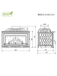 Inserto Stufa A Legna -  W15 (9,4 KW) ECO
