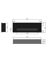 Caminetto a Bioetanolo INSIDE 1500 Infire da incasso con Vetro