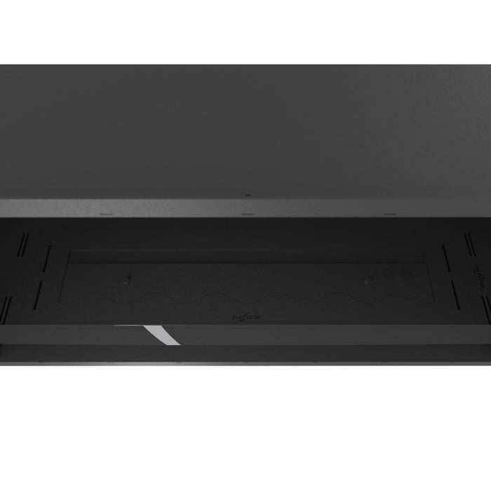 Caminetto a Bioetanolo Inside Black 1000 da Incasso - Nero Opaco, con Vetro, Bruciatore 3L, Design Moderno