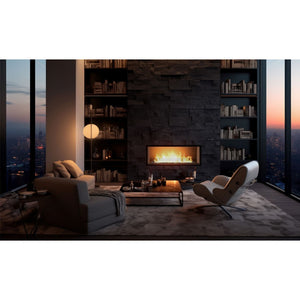 Caminetto a Bioetanolo Inside Black 1000 da Incasso - Nero Opaco, con Vetro, Bruciatore 3L, Design Moderno