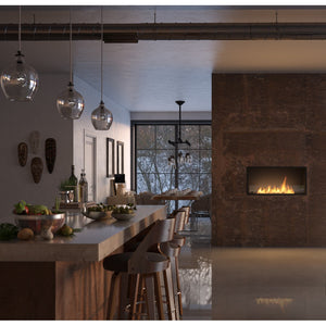 Caminetto a Bioetanolo Inside Black 1000 da Incasso - Nero Opaco, con Vetro, Bruciatore 3L, Design Moderno