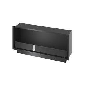 Caminetto a Bioetanolo Inside Black 1200 da Incasso - Nero Opaco, con Vetro, Bruciatore 4L, Design Moderno