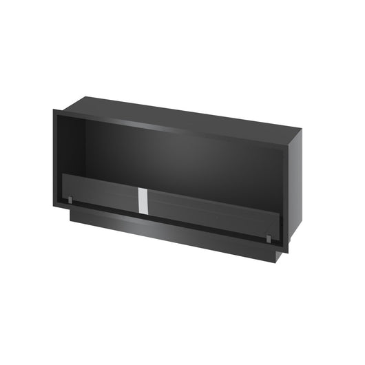 Caminetto a Bioetanolo Inside Black 1200 da Incasso - Nero Opaco, con Vetro, Bruciatore 4L, Design Moderno