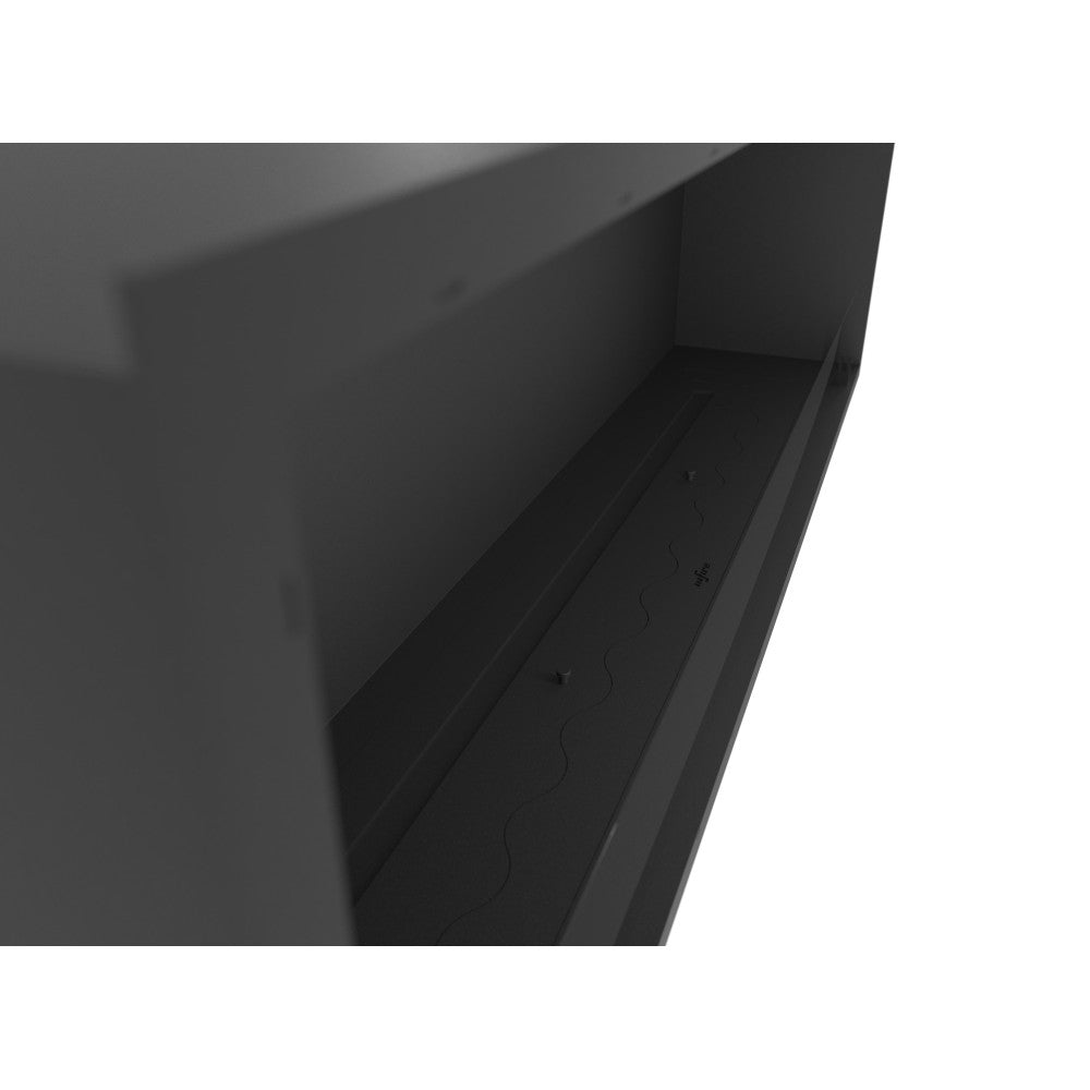 Caminetto a Bioetanolo Inside Black 1500 da Incasso - Nero Opaco, con Vetro, Bruciatore 5L, Design Moderno