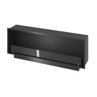 Caminetto a Bioetanolo Inside Black 1500 da Incasso - Nero Opaco, con Vetro, Bruciatore 5L, Design Moderno