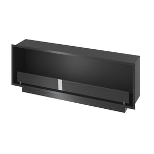 Caminetto a Bioetanolo Inside Black 1500 da Incasso - Nero Opaco, con Vetro, Bruciatore 5L, Design Moderno