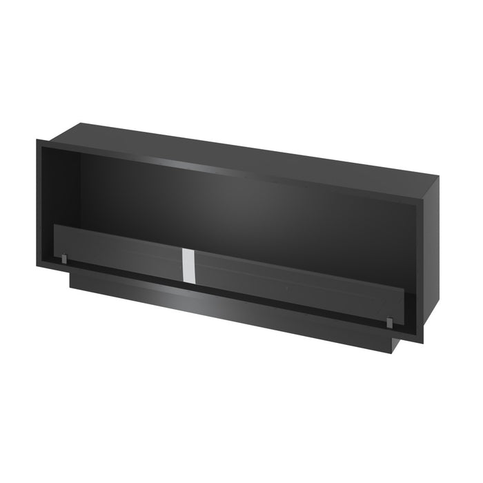 Caminetto a Bioetanolo Inside Black 1500 da Incasso - Nero Opaco, con Vetro, Bruciatore 5L, Design Moderno