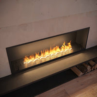 Caminetto a Bioetanolo Inside Black 1500 da Incasso - Nero Opaco, con Vetro, Bruciatore 5L, Design Moderno