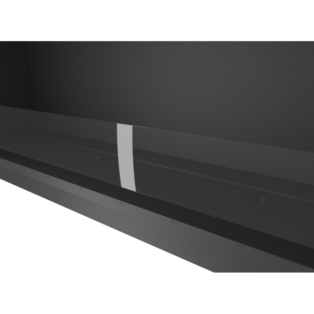 Caminetto a Bioetanolo Inside Black 1500 da Incasso - Nero Opaco, con Vetro, Bruciatore 5L, Design Moderno