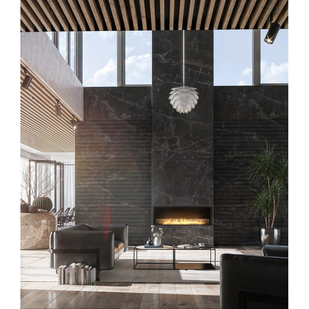 Caminetto a Bioetanolo Inside Black 1500 da Incasso - Nero Opaco, con Vetro, Bruciatore 5L, Design Moderno