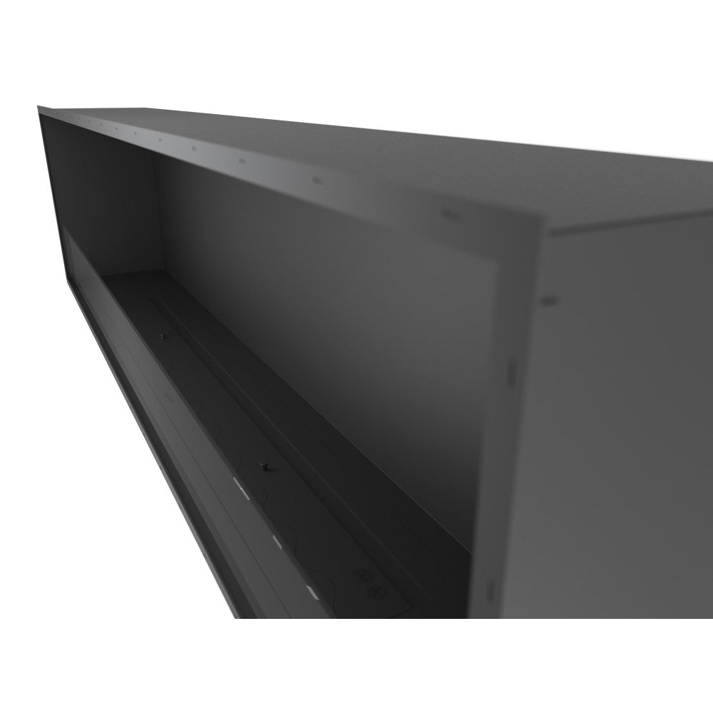 Caminetto a Bioetanolo Inside Black 2000 da Incasso - Nero Opaco, con Vetro, Bruciatore 6L, Design Moderno