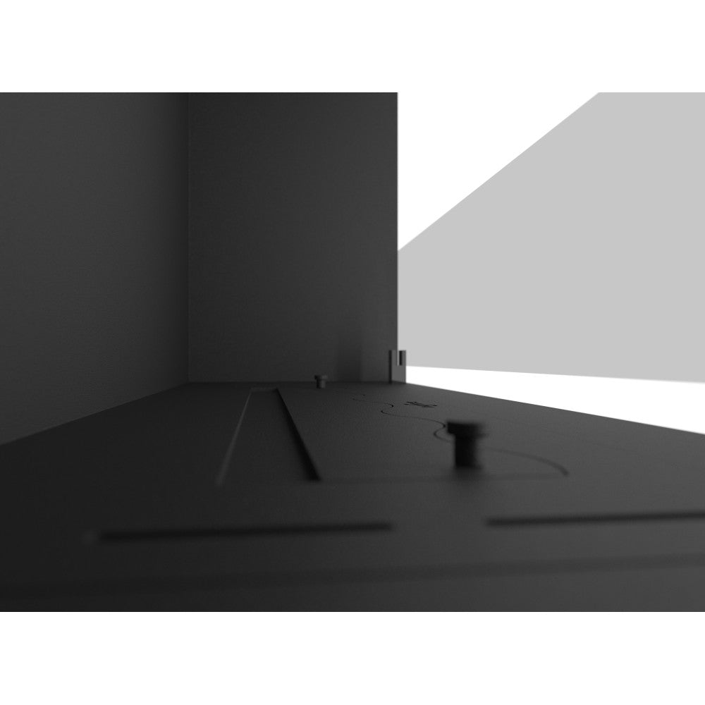 Caminetto a Bioetanolo Inside Black 800 da Incasso - Nero Opaco, con Vetro, Bruciatore 1L, Design Moderno